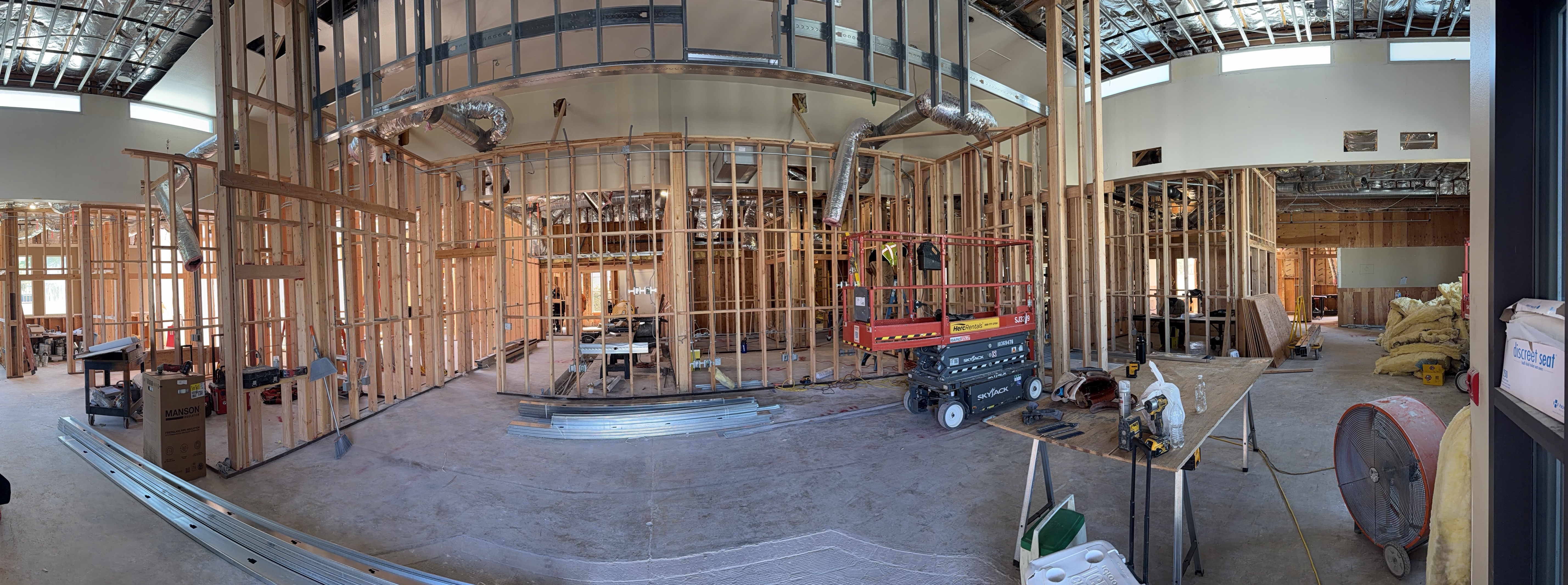 Framing construction inside Vida building